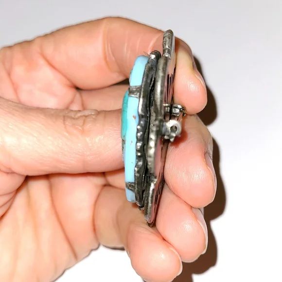 Vintage Neiger Bros Egyptian Revival Cameo Brooch Pin Czech Glass Antique EUC - Picture 6 of 7